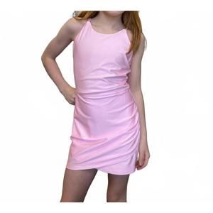 NEW BY DEBRA halter ruched dress in light pink